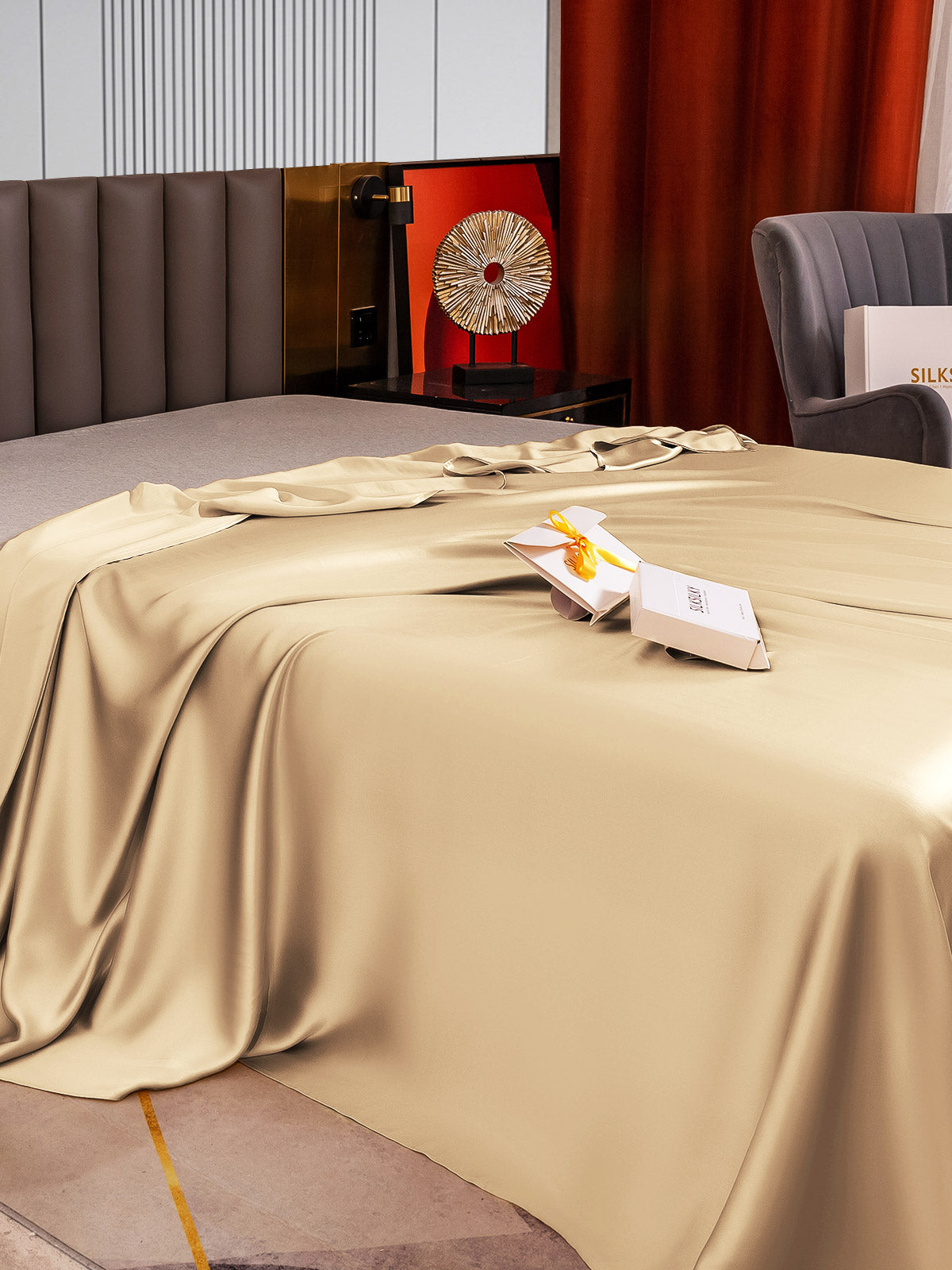 [Beige] SilkSilky-NO 22Momme Sheet 005