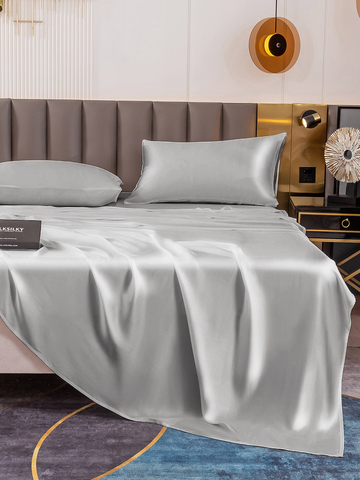 [Sølv] SilkSilky-NO 19Momme Bedding Set 006
