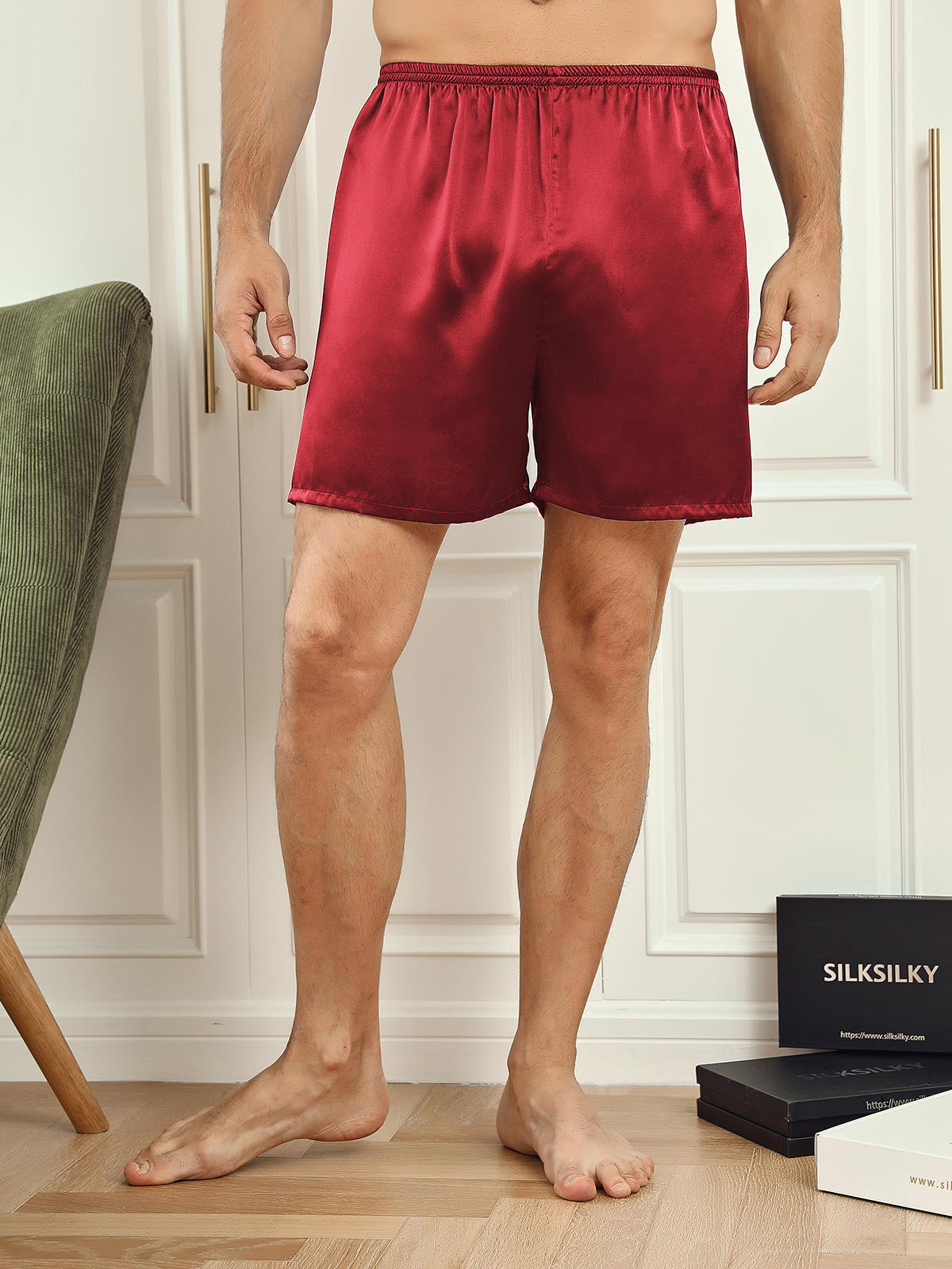 [Vin] SilkSilky-NO 19Momme Mens Sleep Bottoms 001