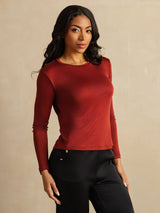 [Brent Murstein] SilkSilky-NO Long Sleeve Crew Neck T-skjorte for Kvinner 007