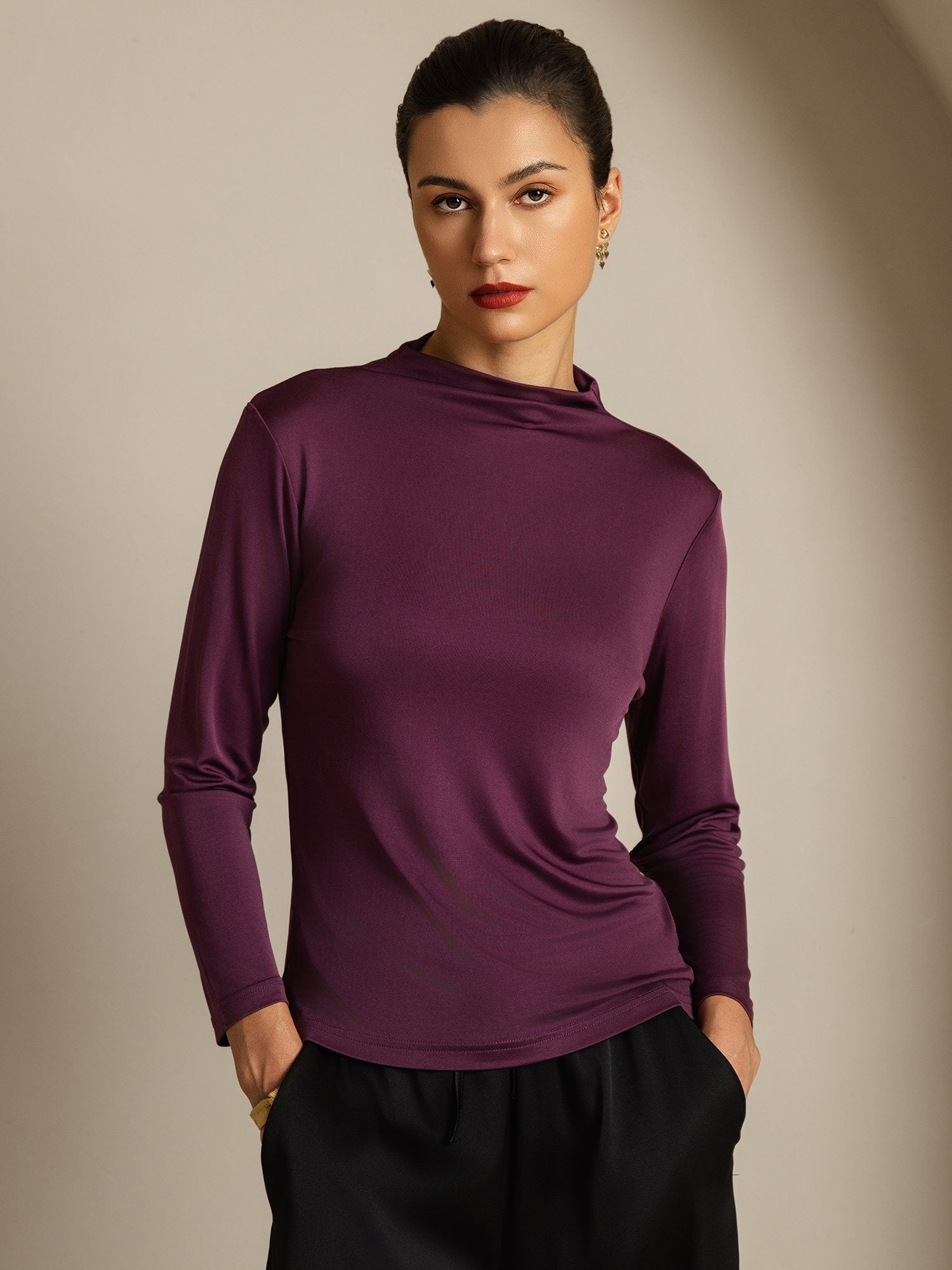 [Lilla] SilkSilky-NO Silke Womens T-Shirt 001