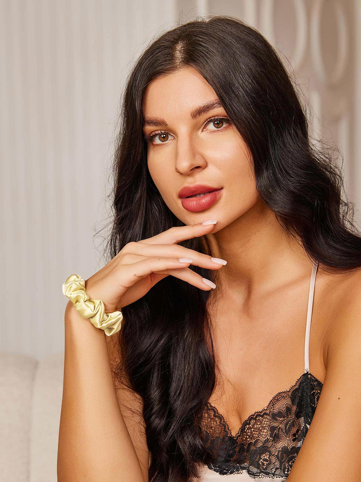 [Lys Gul] SilkSilky-NO 19Momme Scrunchie 001