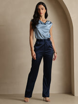 [Mørke blå] SilkSilky-NO 19Momme Silke Womens Pants 006