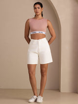 [Rosa] SilkSilky-NO Sleeveless Crew Neck Camisole Topp 006