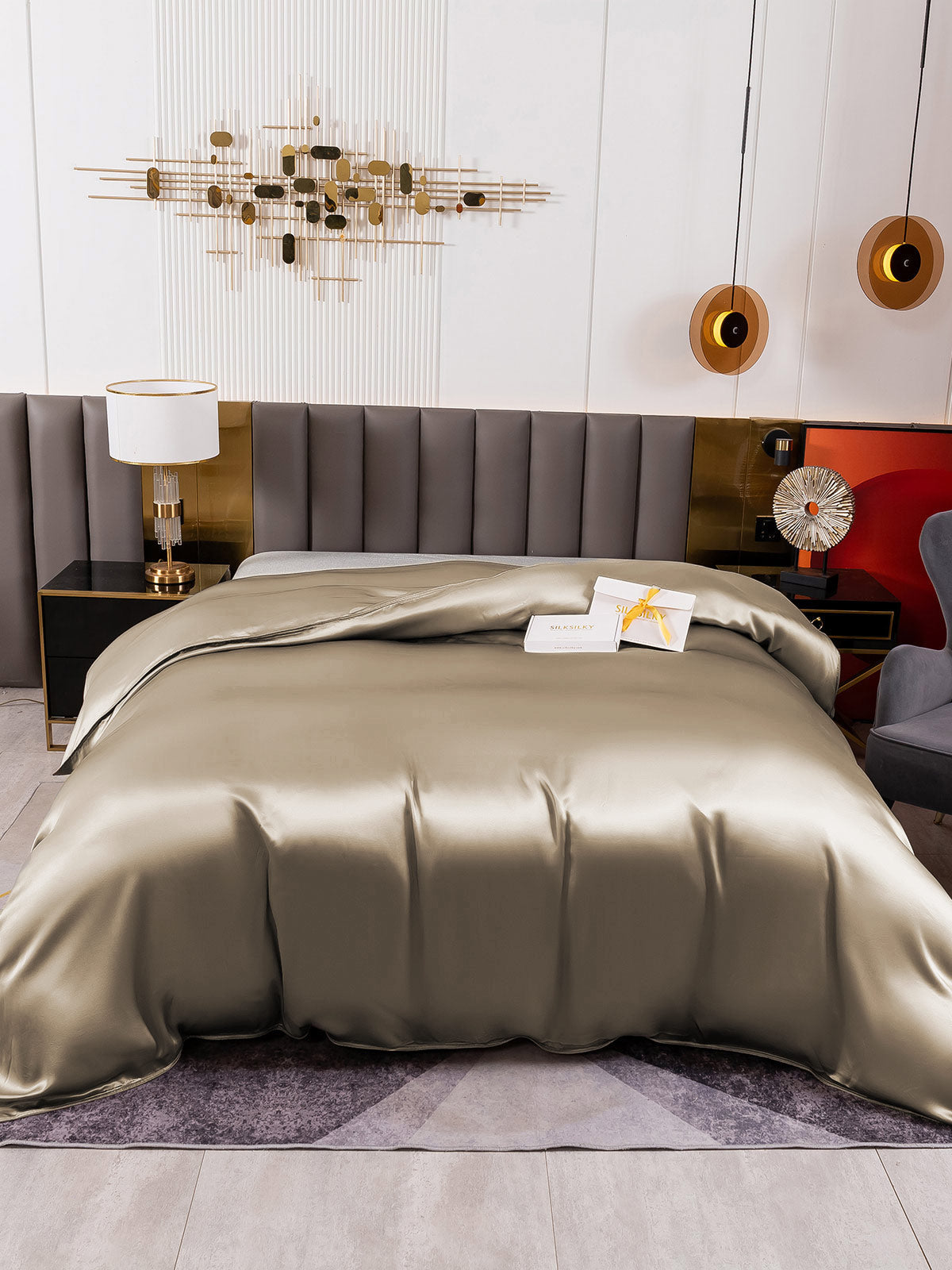 [Kaki] SilkSilky-NO 19Momme Duvet Cover 002