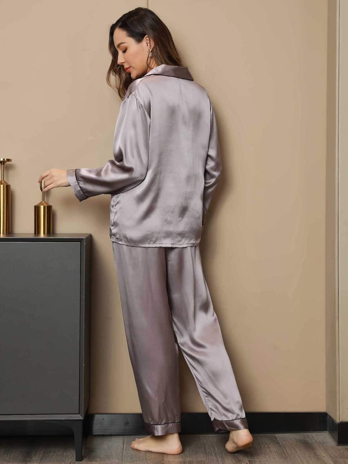 [Grå] SilkSilky-NO Womens Pajamas 002