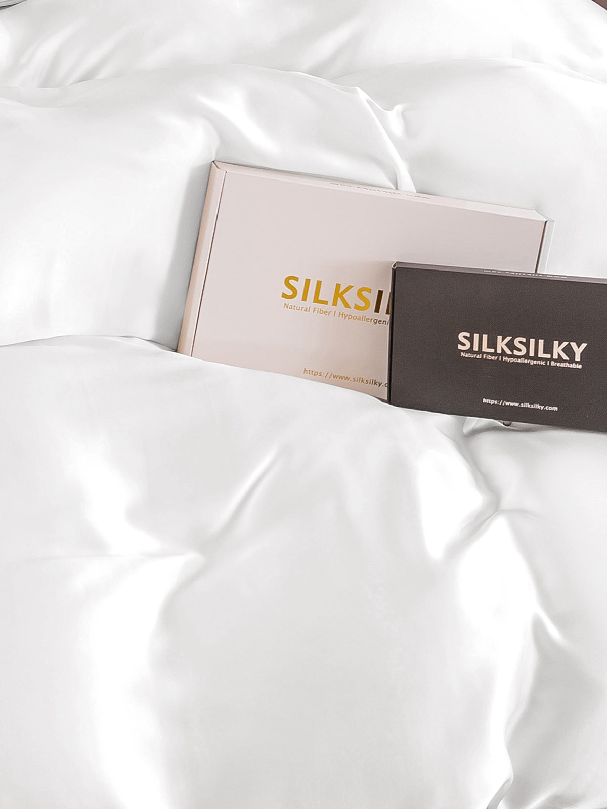 [Hvit] SilkSilky-NO 25Momme Duvet Cover 004