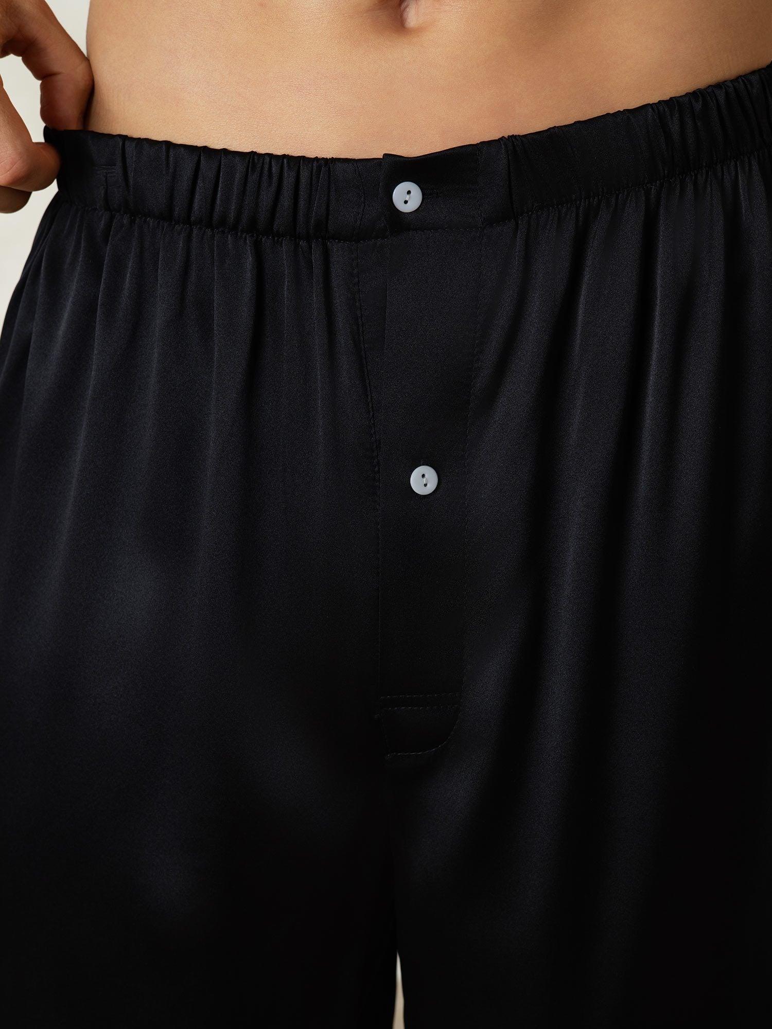 [Svart] SilkSilky-NO Silke Mens Sleep Bottoms 006
