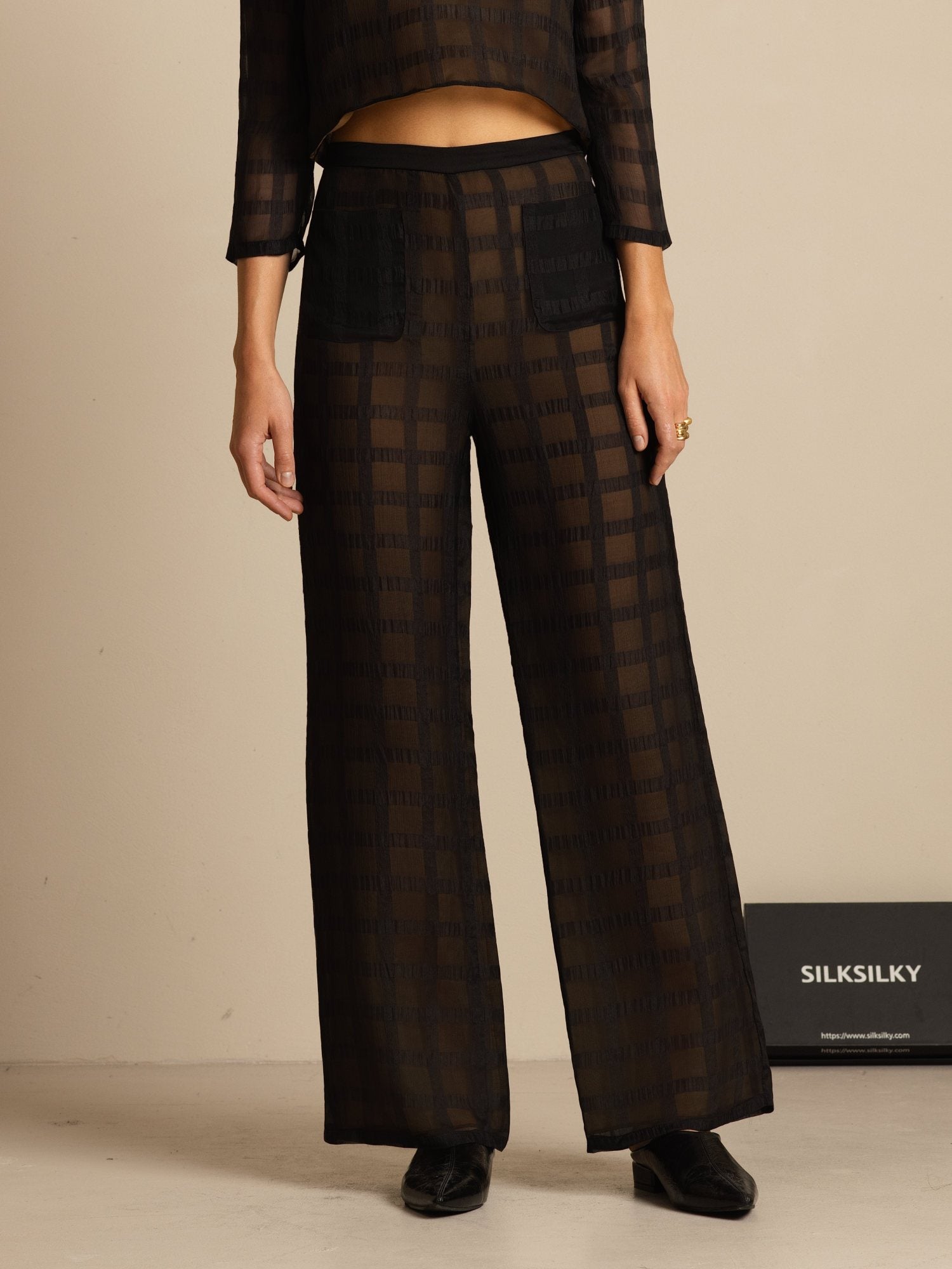 [Svart] SilkSilky-NO Womens Pants 003