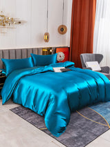 [Blågrønn] SilkSilky-NO 19Momme Bedding Set 005