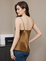 [Kaffe] SilkSilky-NO Spaghetti Strap V Neck Camisole Topp 002