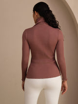 [Kameorosa] SilkSilky-NO Long Sleeve Turtle Neck T-skjorte for Kvinner 002
