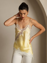 [Lys Gul] SilkSilky-NO Spaghetti Strap V Neck Camisole Topp 003
