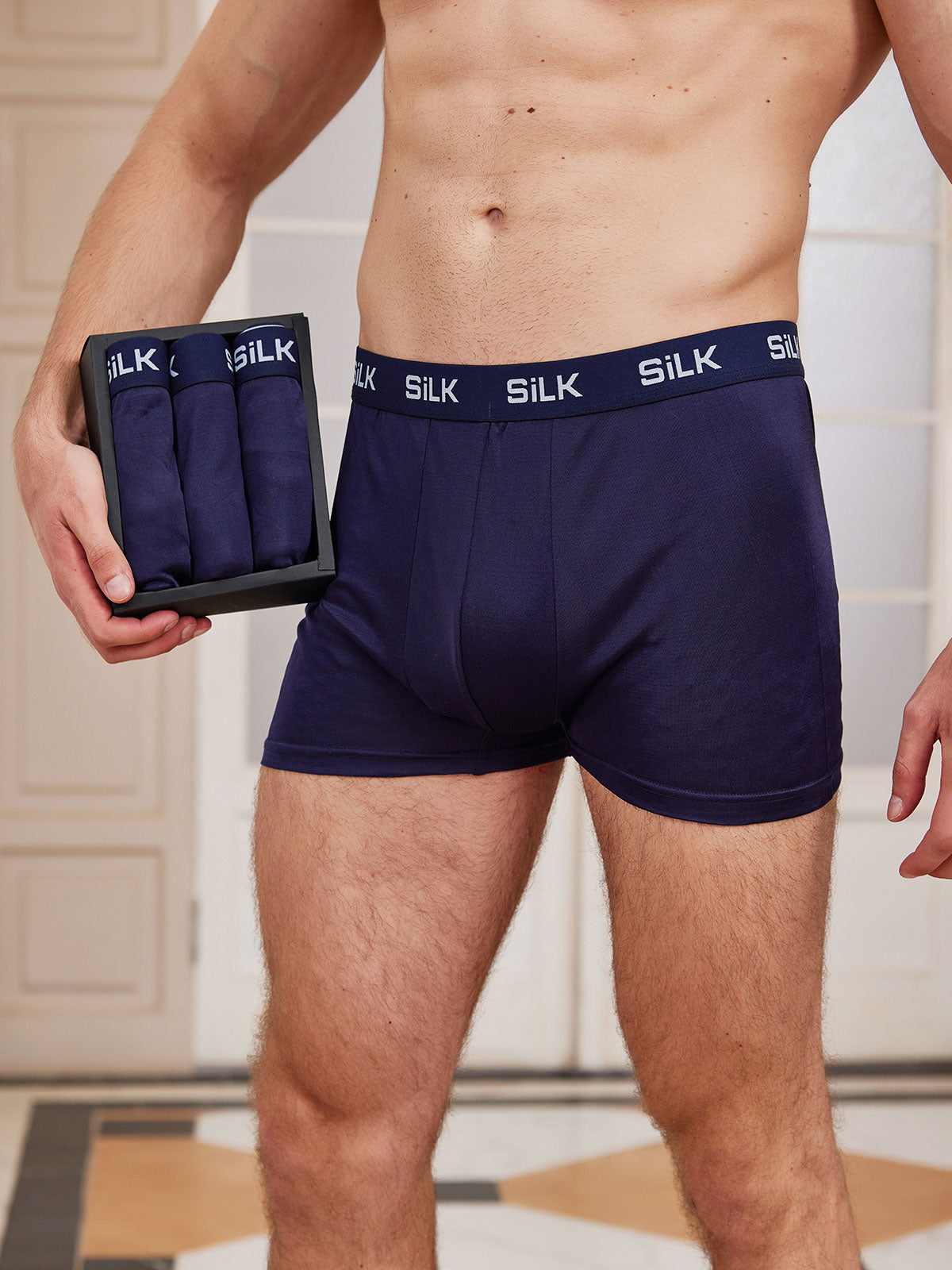 [Mørke blå] SilkSilky-NO Mens Underwear 001