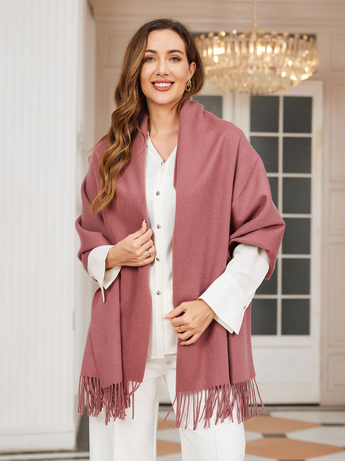 [Blek Mauve] SilkSilky-NO Ull Scarf 002