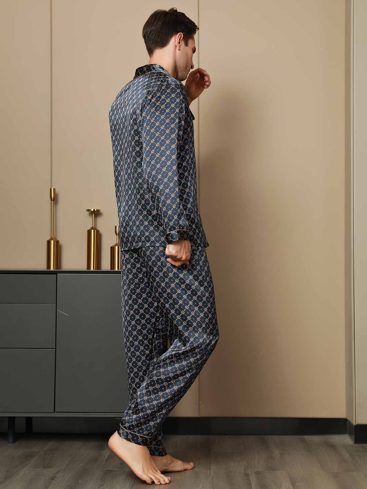[Marine Kjede] SilkSilky-NO Mens Pajamas 003