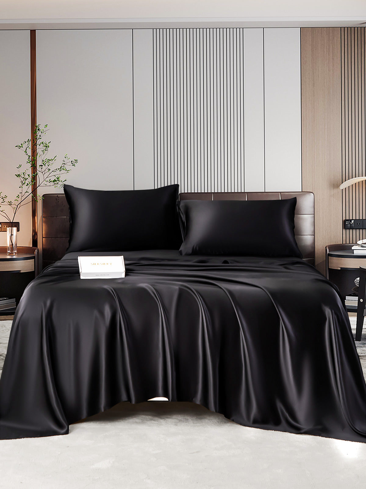[Svart] SilkSilky-NO 22Momme Bedding Set 001