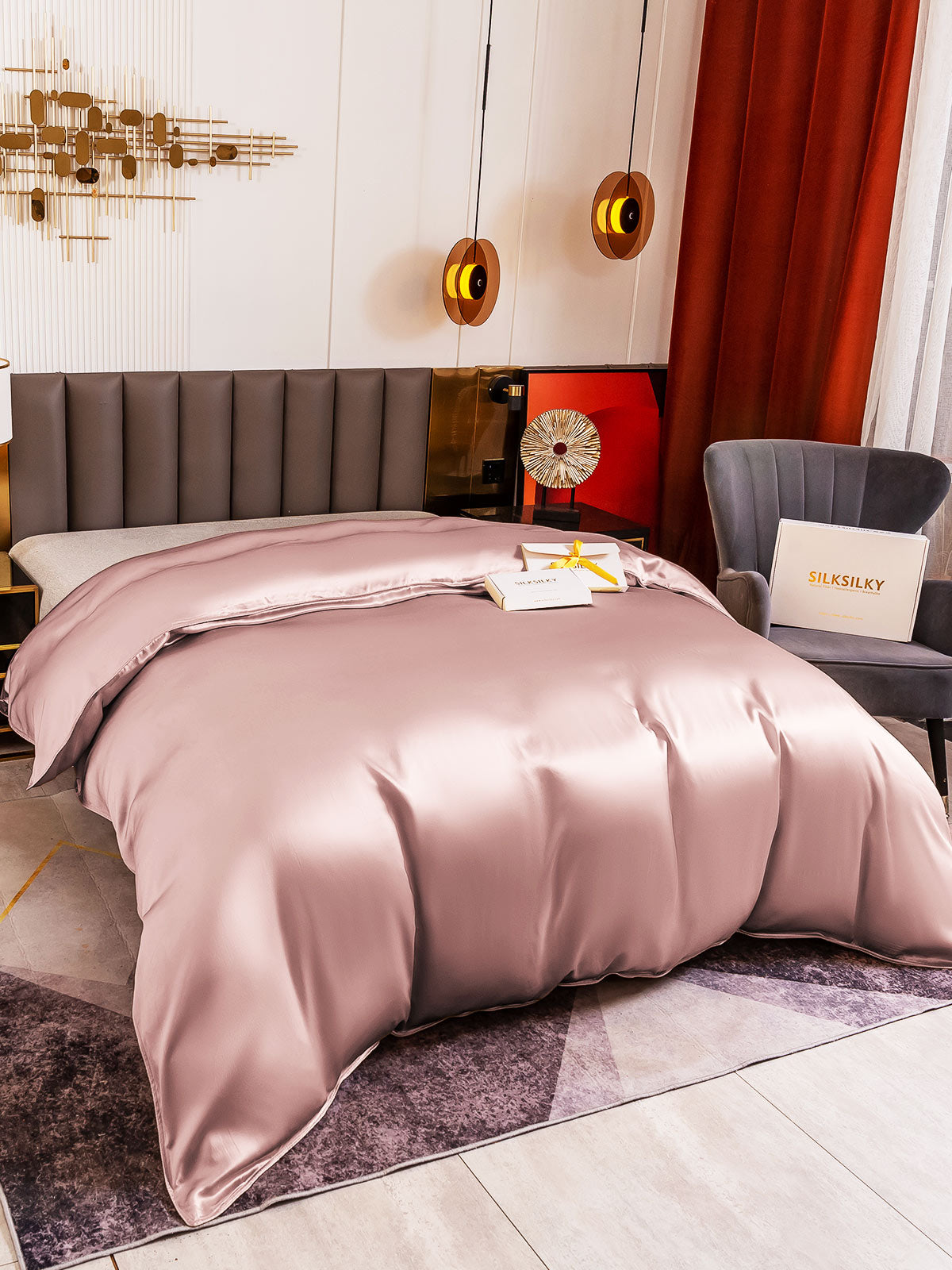 [Blek Mauve] SilkSilky-NO 19Momme Duvet Cover 003