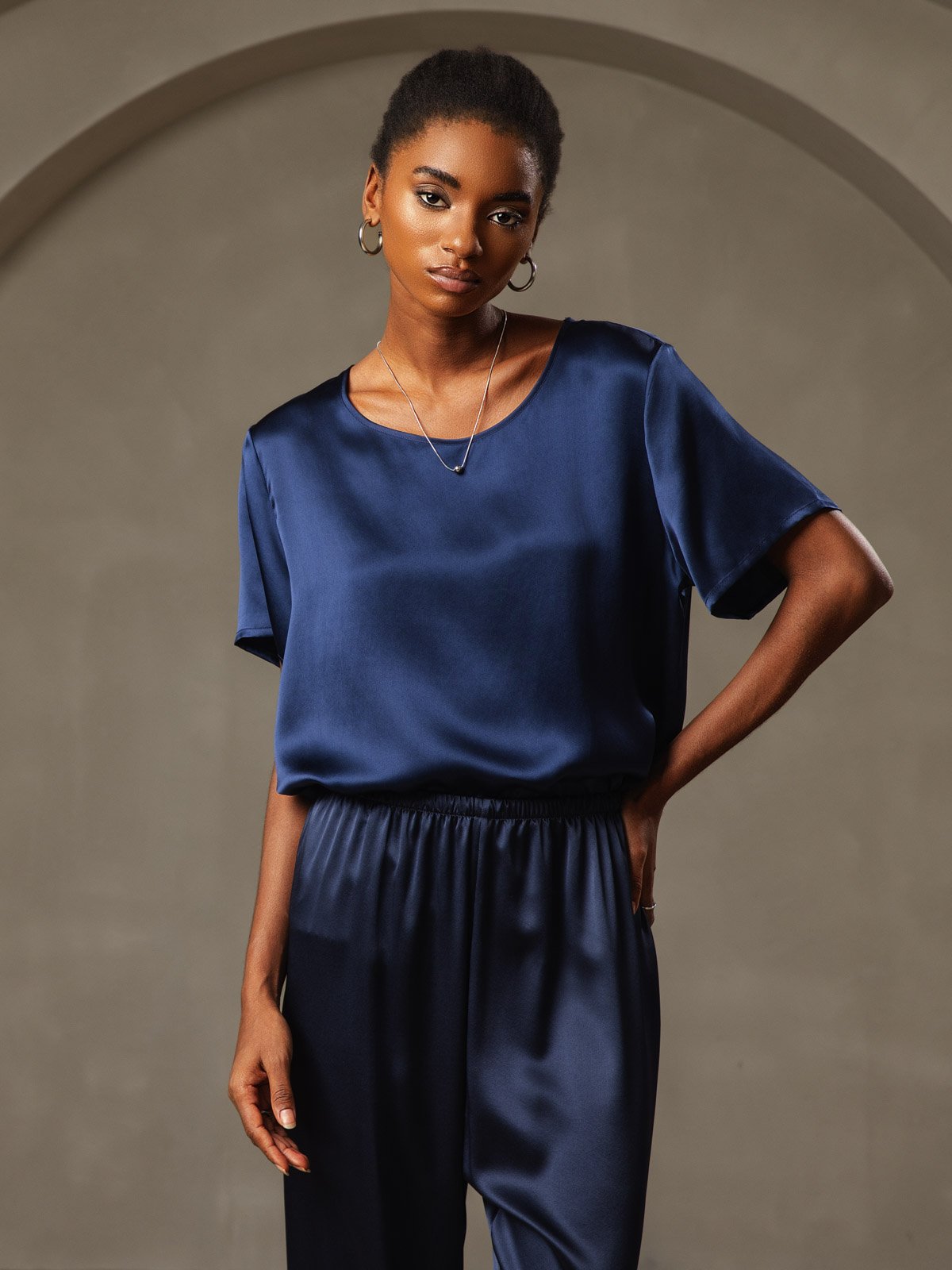 SilkSilky-NO Womens T-Shirt Mørkeblå 001