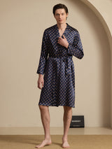 [Marine Kjede] SilkSilky-NO Long Sleeve Mens Robe 001