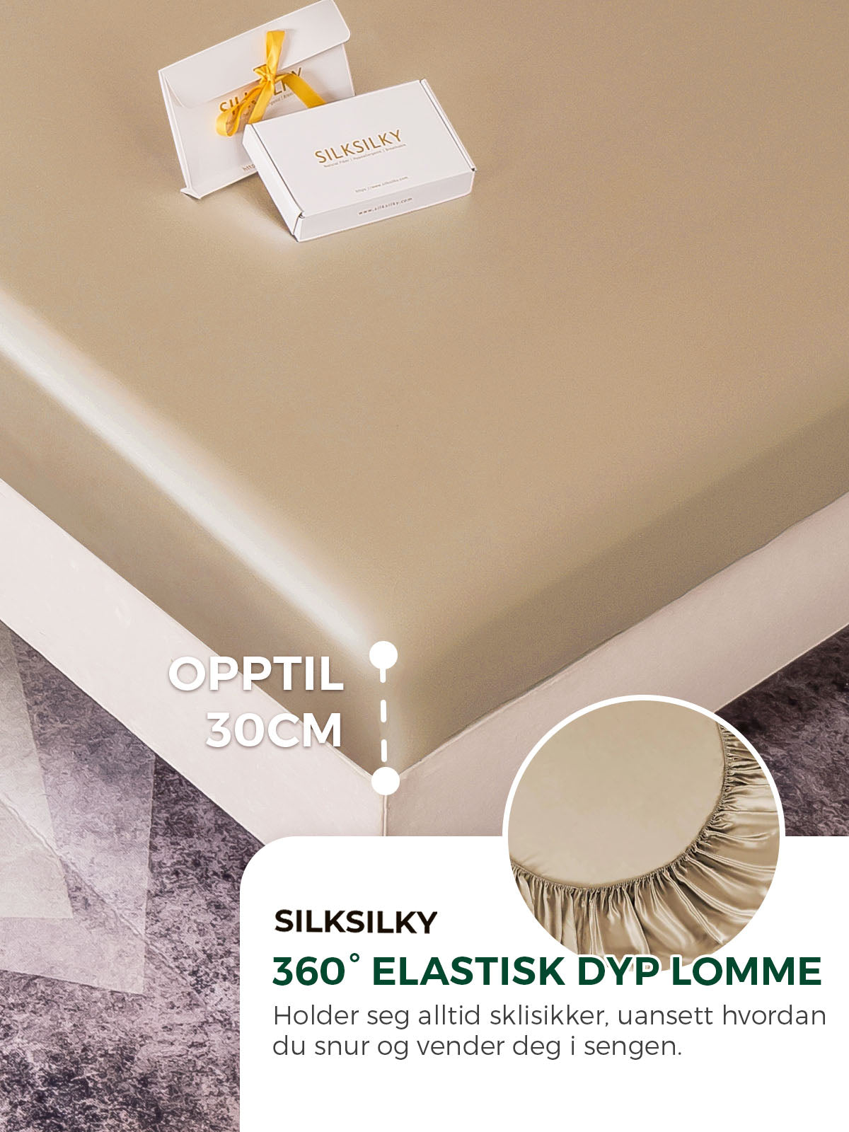 [Beige] SilkSilky-NO 22Momme Bedding Set 004
