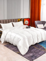[Hvit] SilkSilky-NO 22Momme Bedding Set 002,