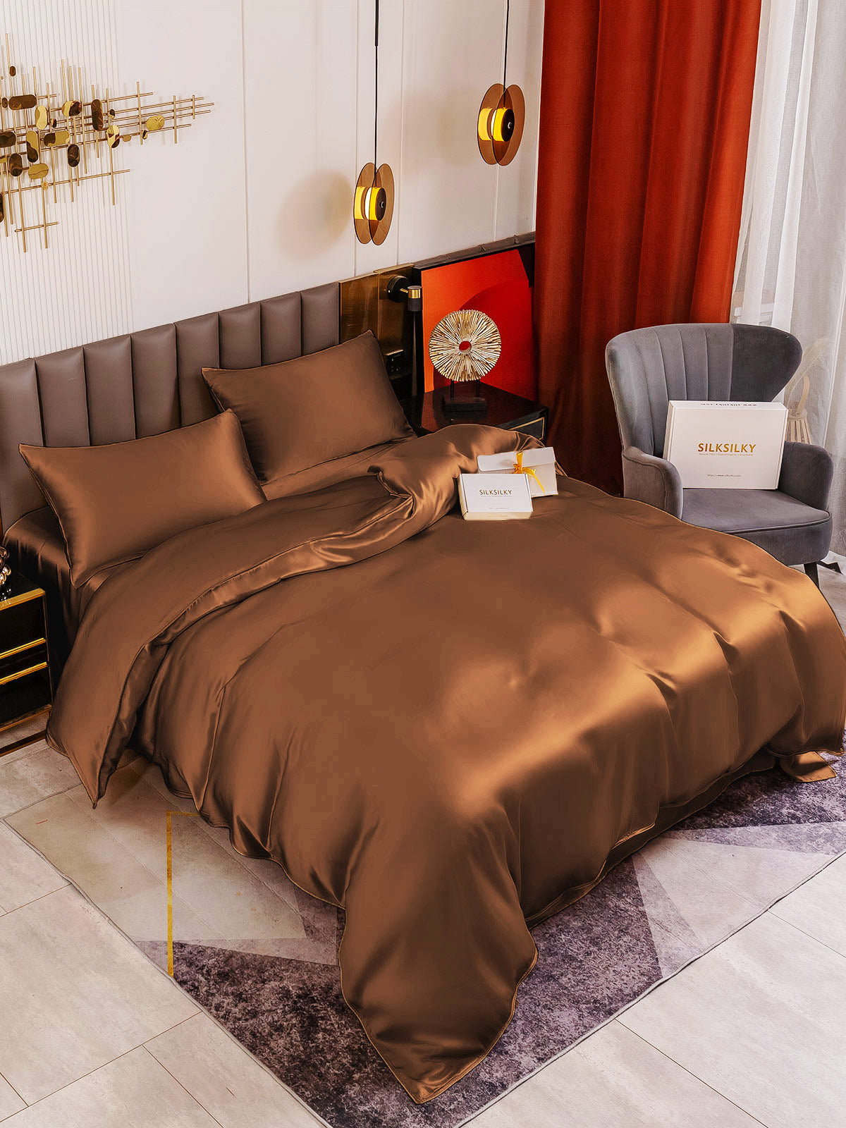 [Kaffe] SilkSilky-NO 19Momme Bedding Set 001