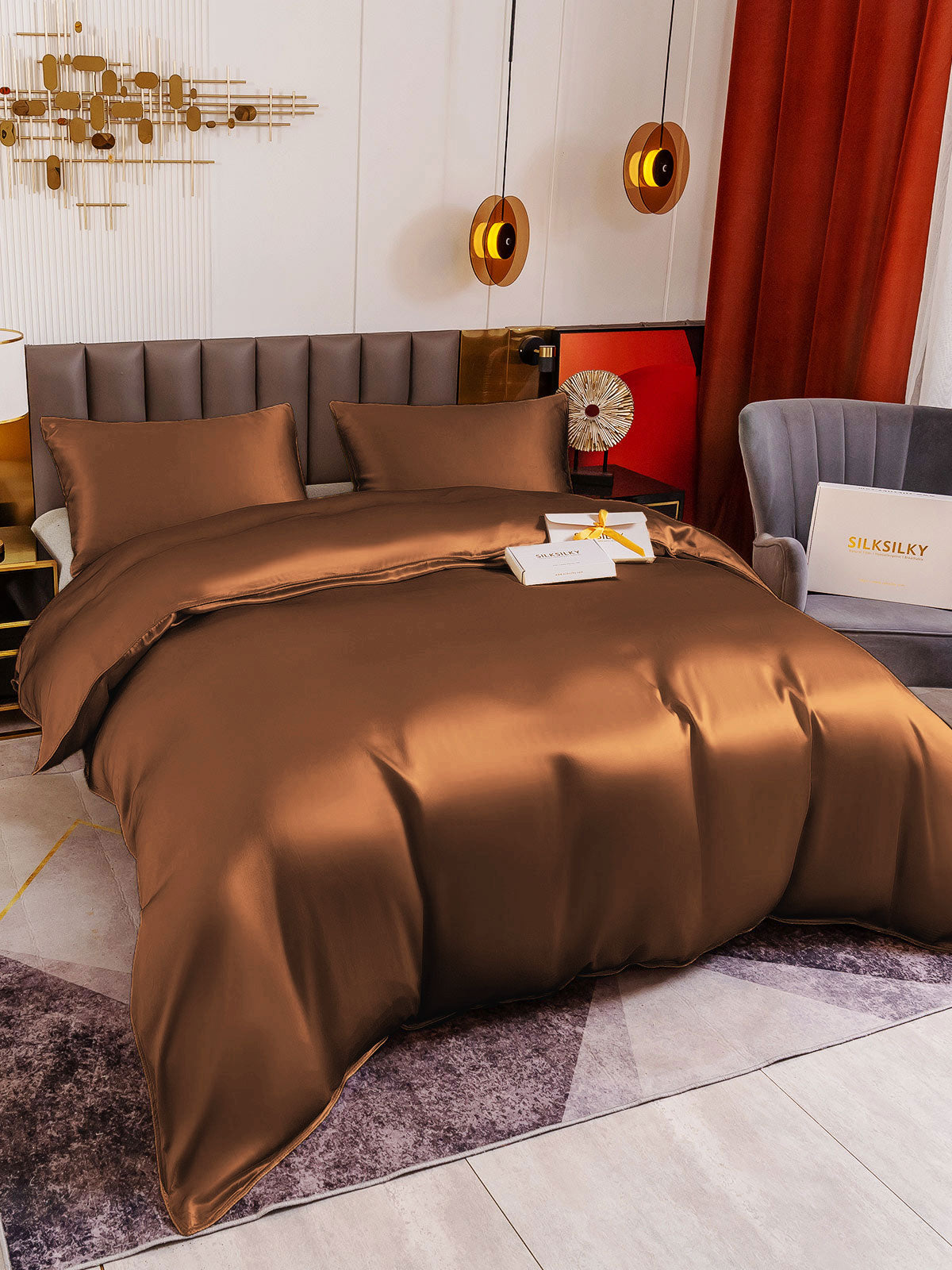 [Kaffe] SilkSilky-NO 19Momme Bedding Set 003