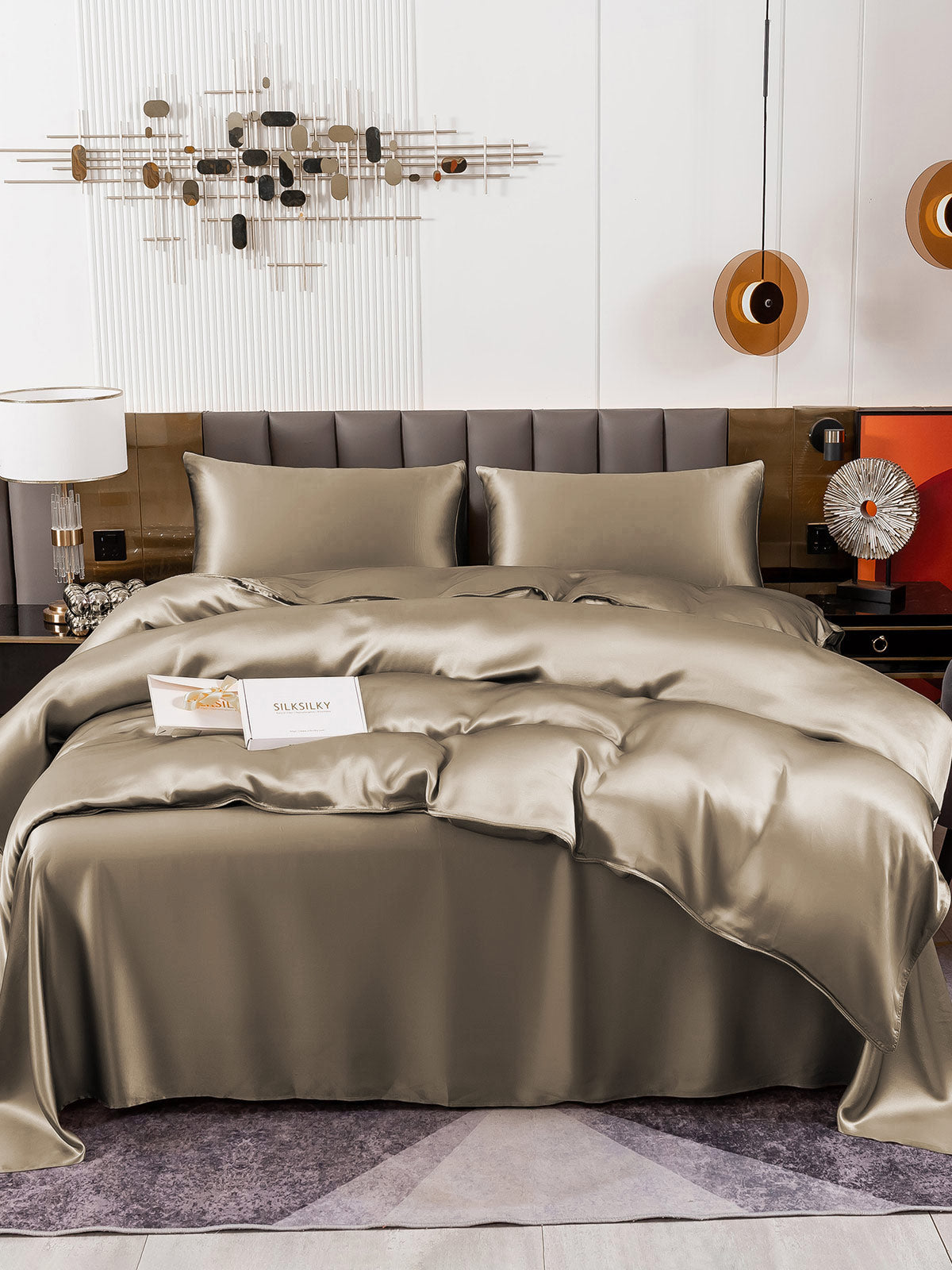 [Kaki] SilkSilky-NO 19Momme Bedding Set 004