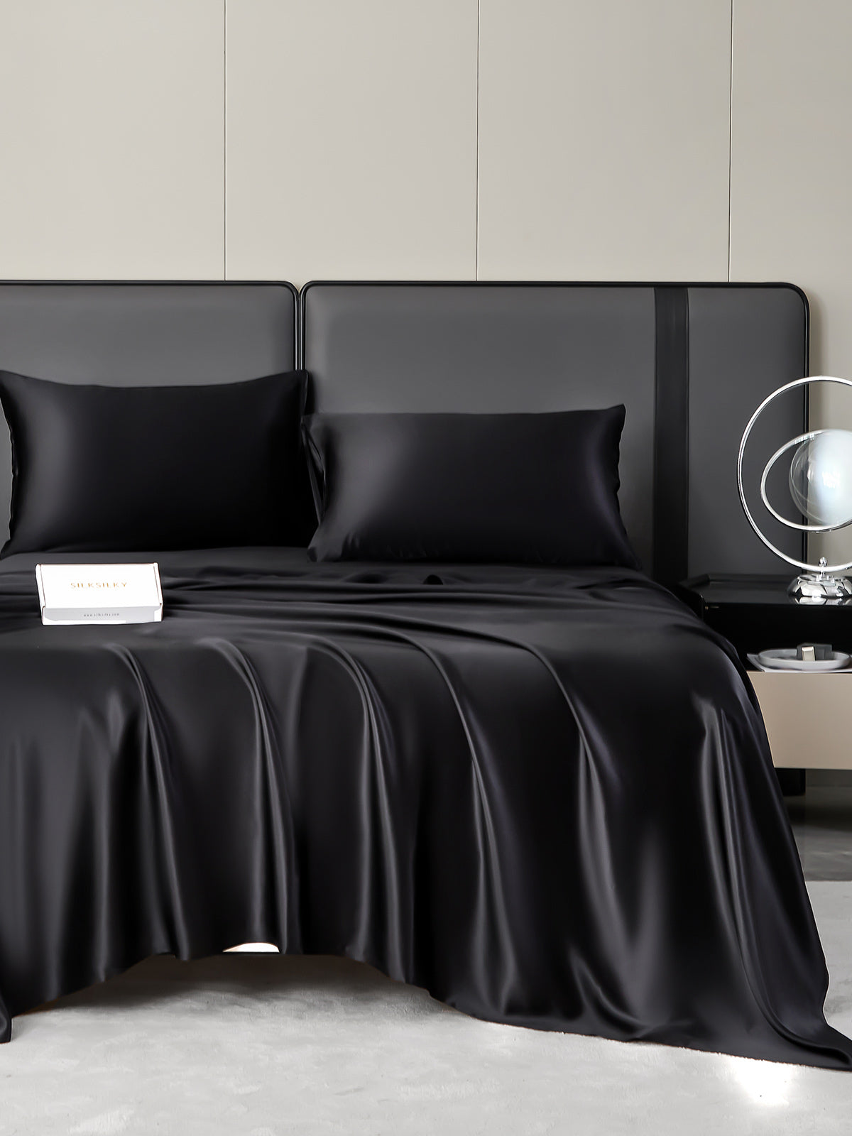 [Svart] SilkSilky-NO 19Momme Bedding Set 002