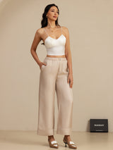 [Tan] SilkSilky-NO 18Momme Womens Pants 006