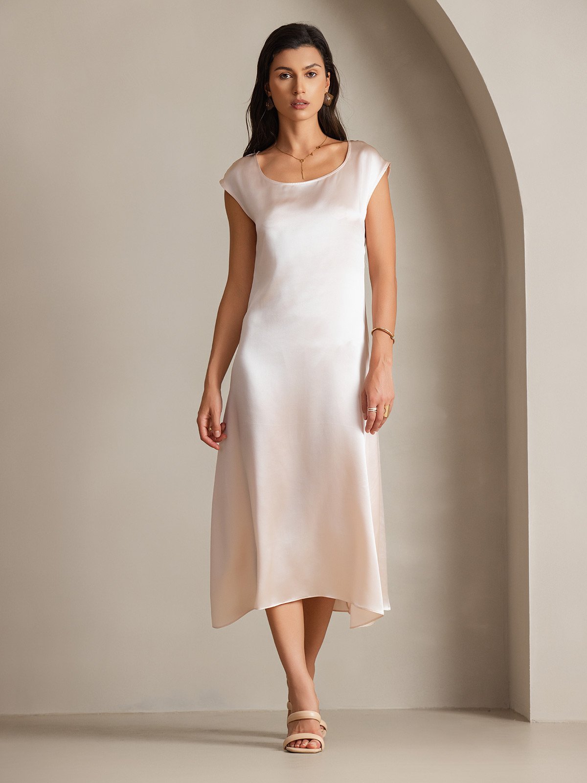 [Rosa] SilkSilky-NO 19Momme Silke Dress 001