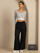 [Svart] SilkSilky-NO 18Momme Womens Pants 005