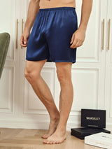 [Mørke blå] SilkSilky-NO Men's Sleep Shorts 001