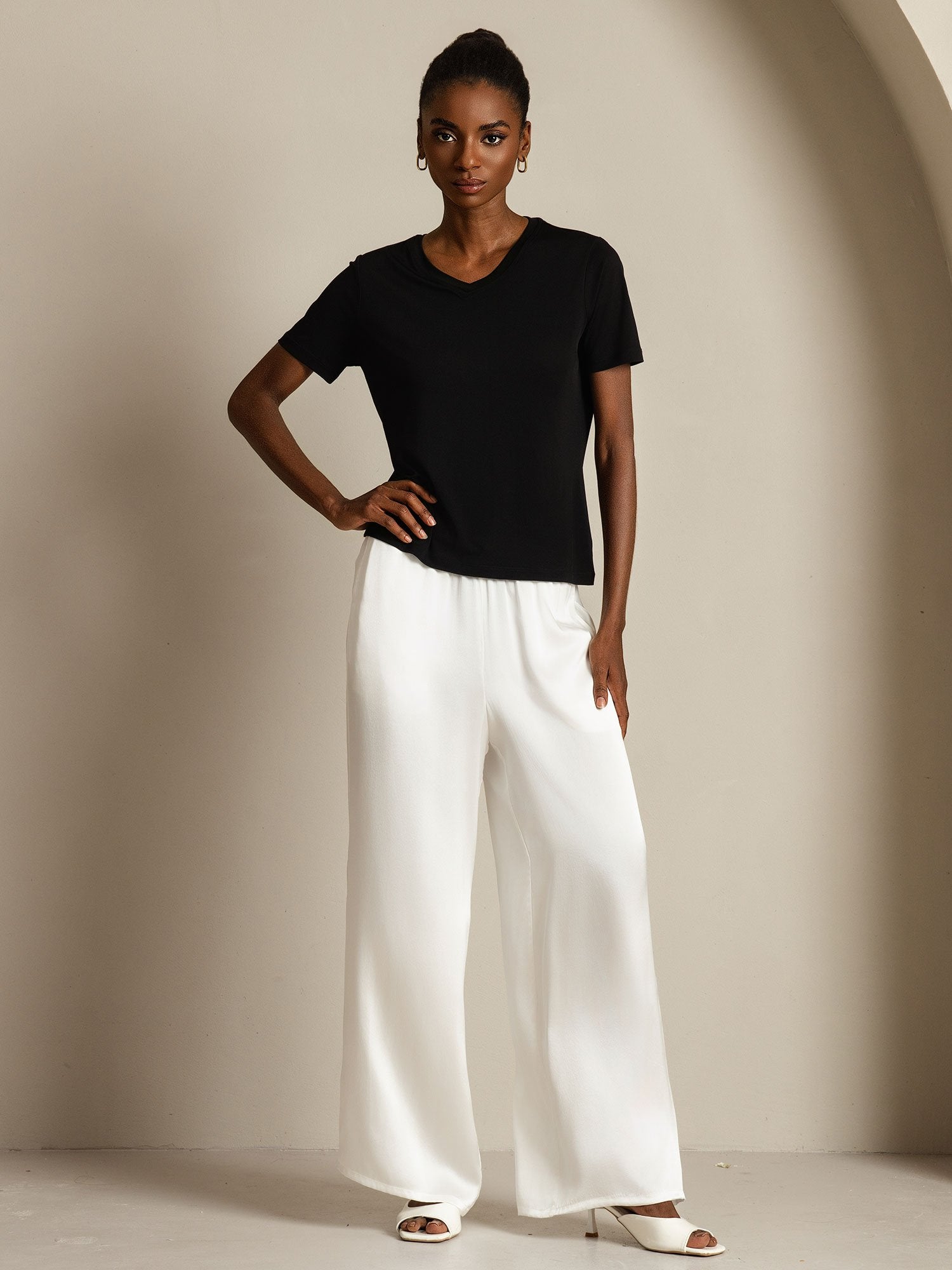 [Svart] SilkSilky-NO Silke Womens T-Shirt 008
