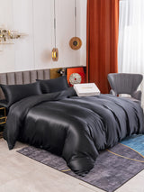 [Svart] SilkSilky-NO 19Momme Bedding Set 001