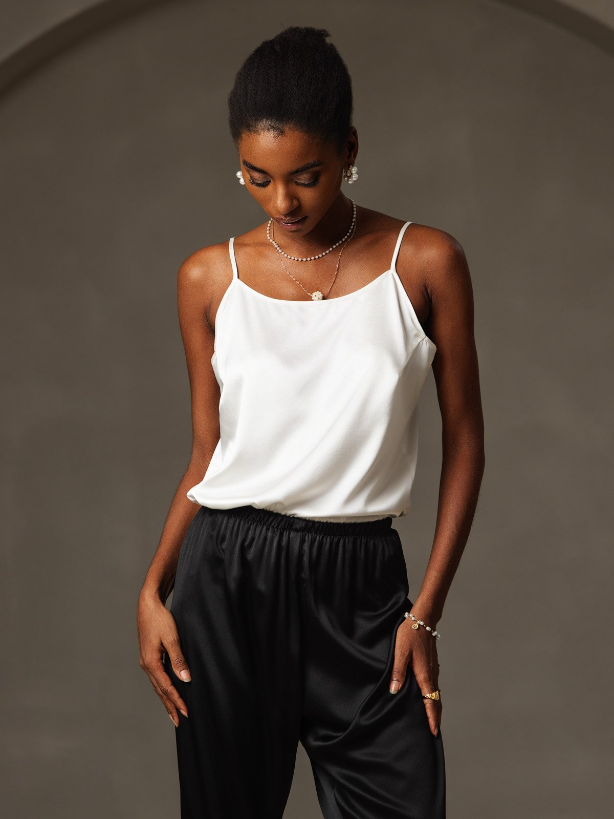 [Hvit] SilkSilky-NO 19Momme Silke Camisoles 005