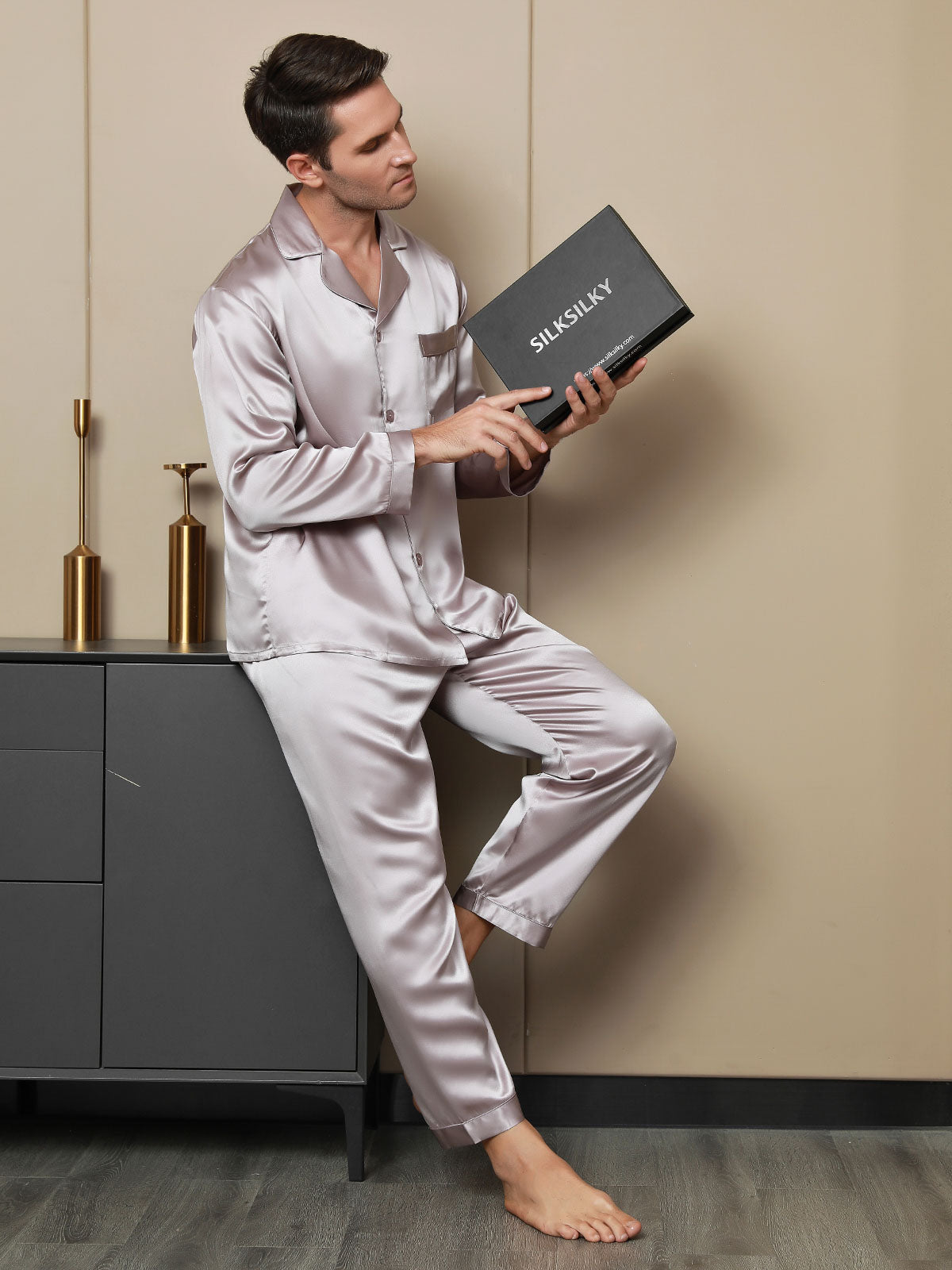 [Blek Mauve] SilkSilky-NO 19Momme Mens Pajamas 005