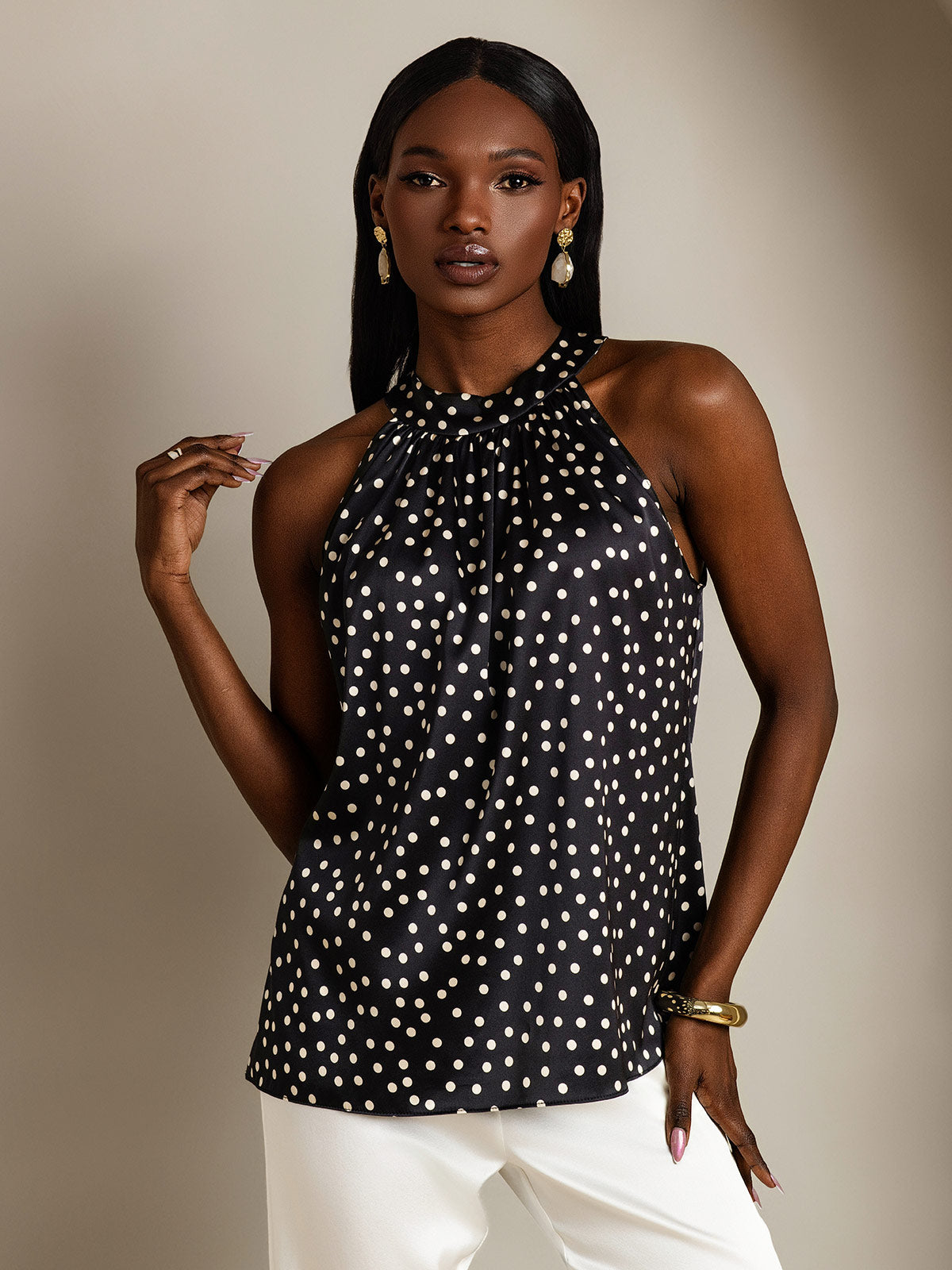 [Svart+Hvit] SilkSilky-NO 19Momme Silke Womens T-Shirt 001