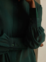 [Mørk Grønn] SilkSilky-NO Silke Womens Shirt 005