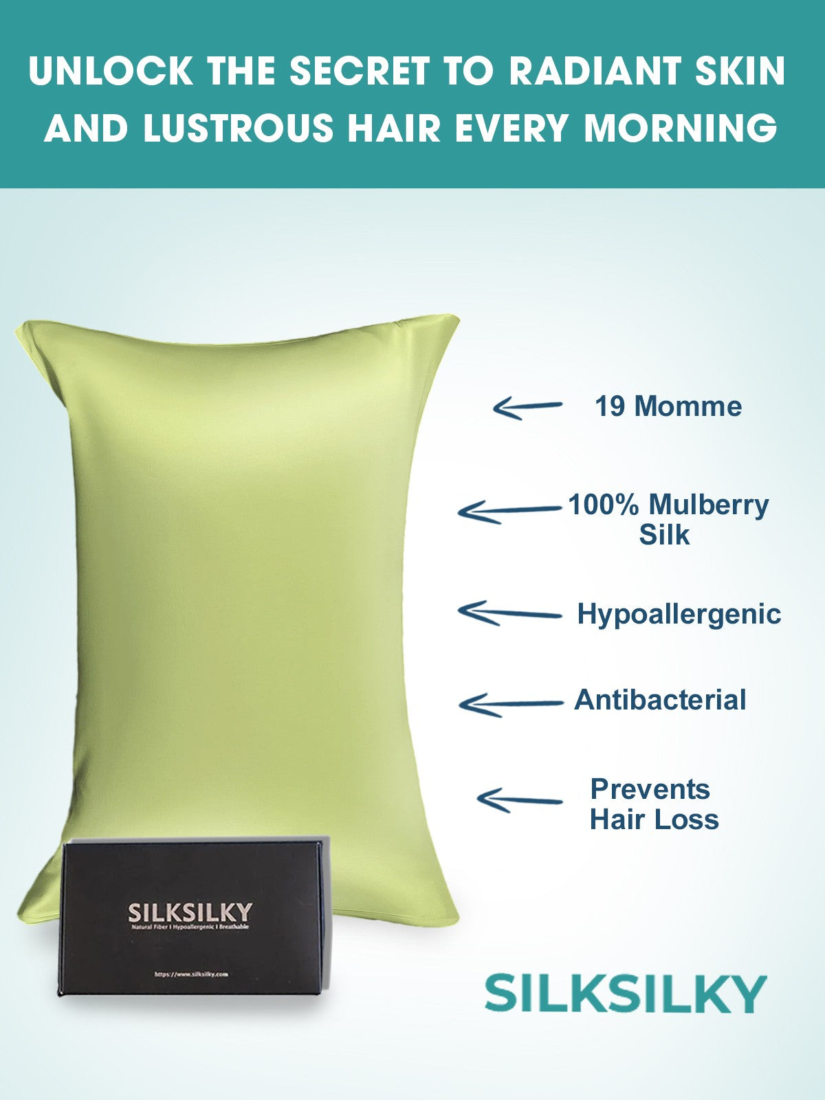 [Mintgrønn] SilkSilky-NO 19Momme Pillowcase 002
