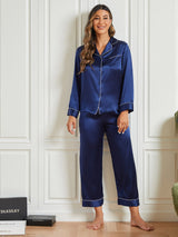 [Mørke blå] SilkSilky-NO Womens Pajamas 004