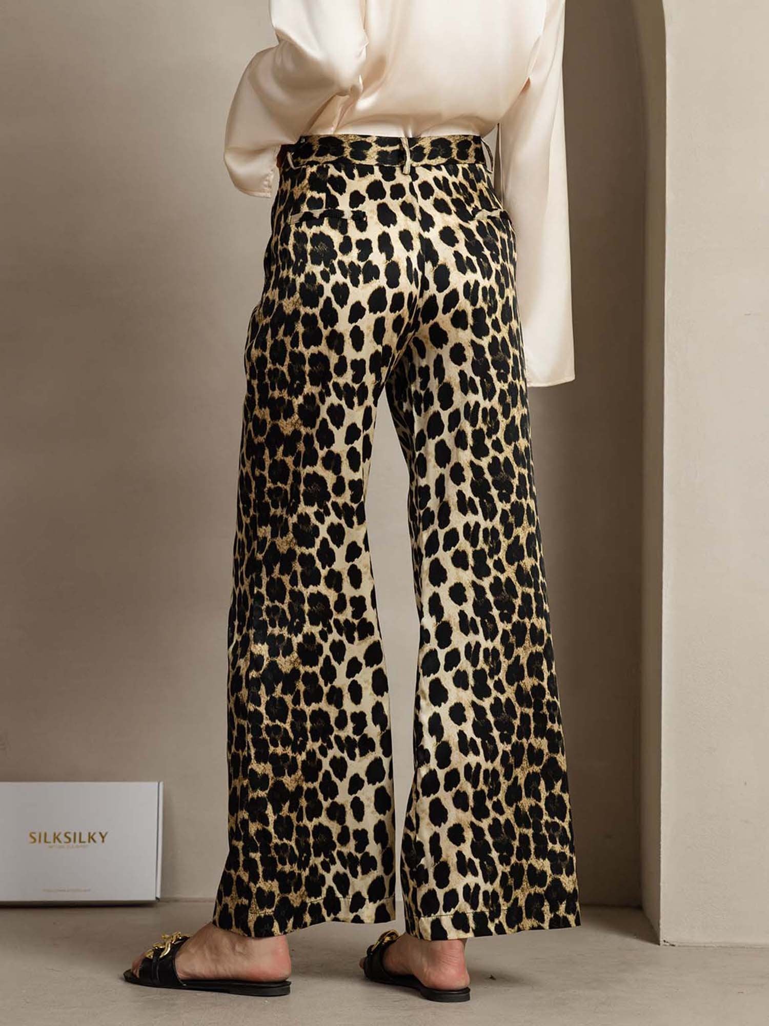 [Leopard] SilkSilky-NO 19Momme Silke Womens Pants 002