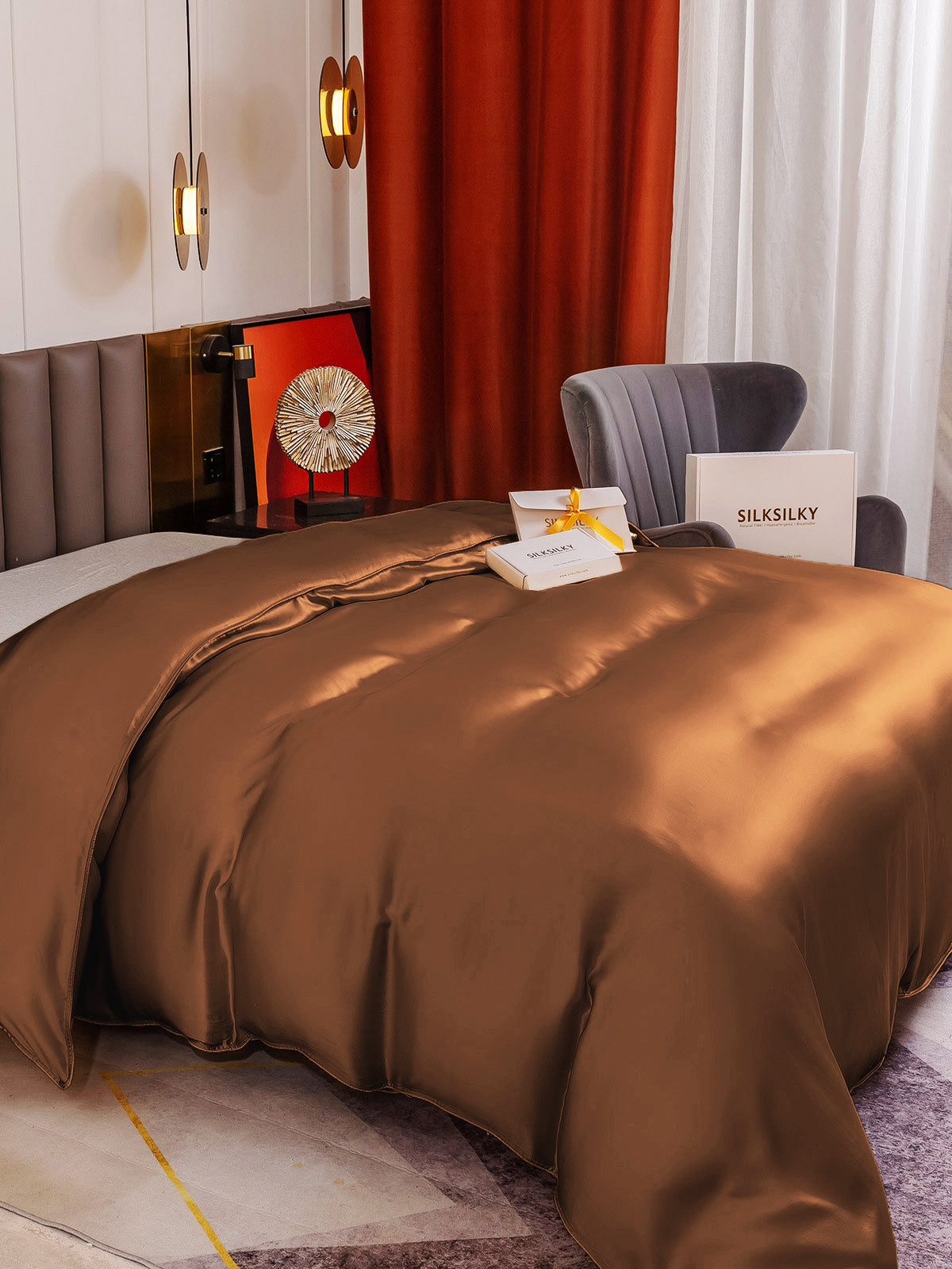[Kaffe] SilkSilky-NO 19Momme Duvet Cover 004