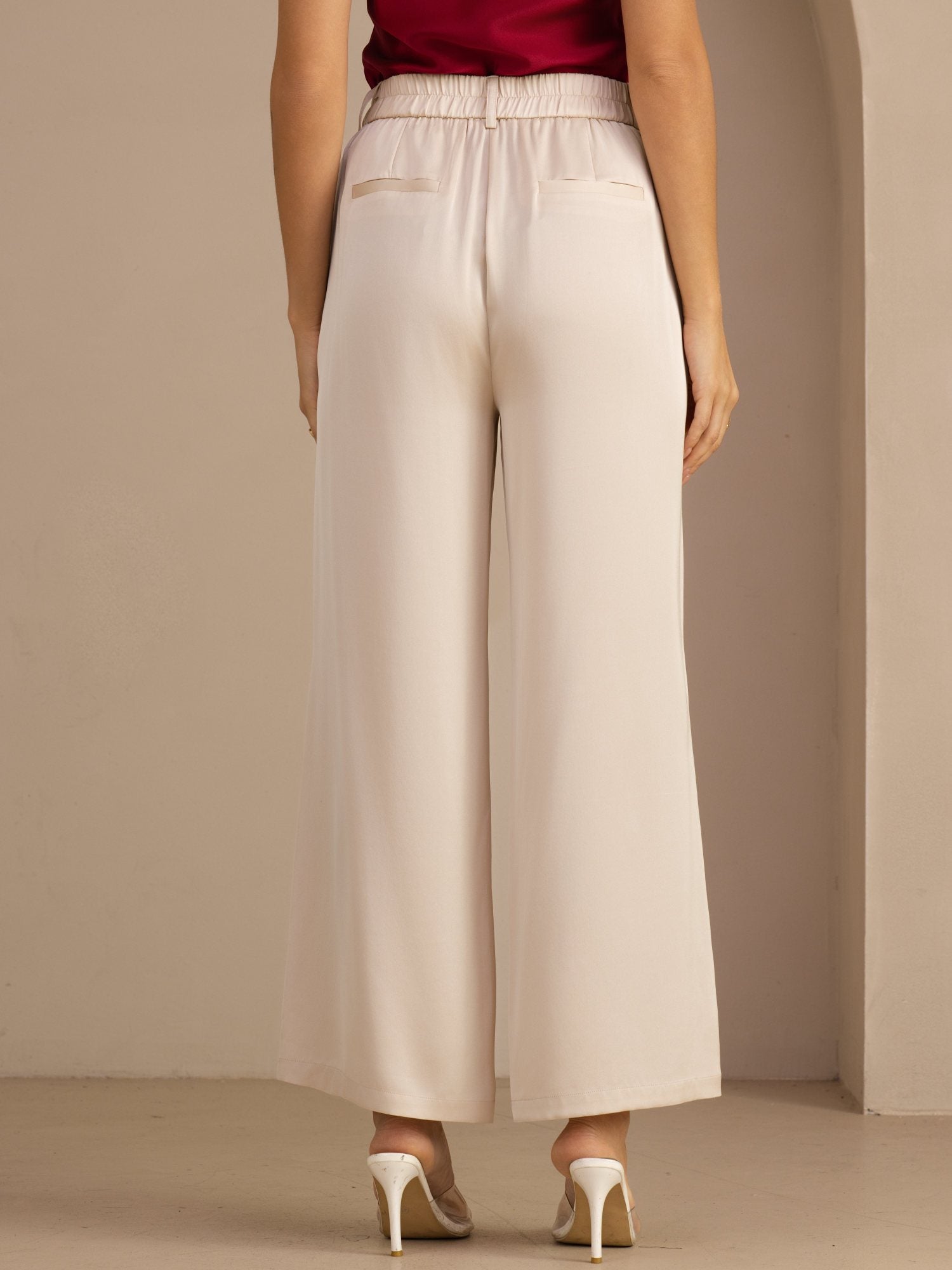 [Beige] SilkSilky-NO Womens Pants 002
