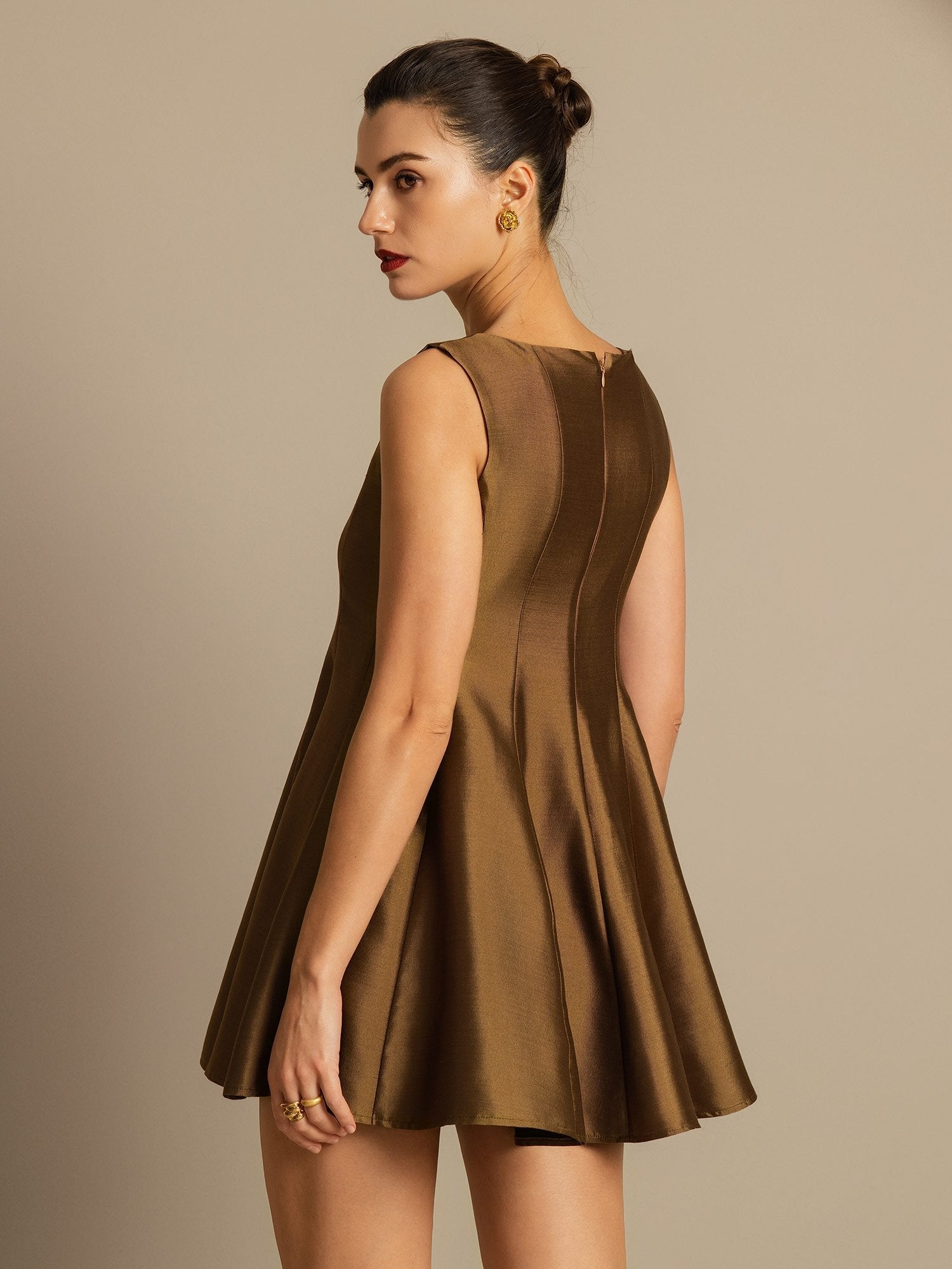 [Bronse] SilkSilky-NO 32Momme Silk-Wool Blend Dress 005,