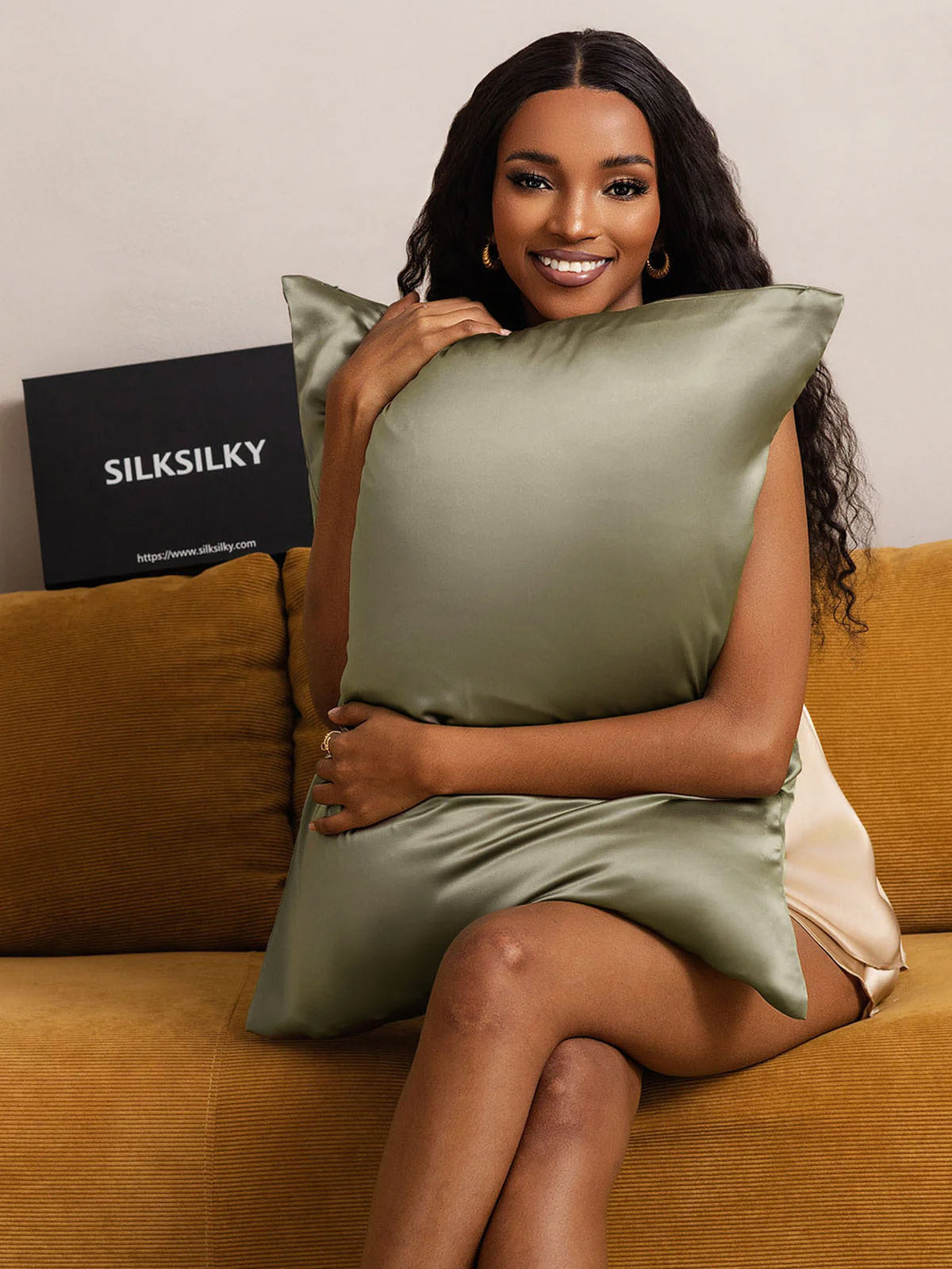 [Olivengrønn] SilkSilky-NO 19Momme Pillowcase 005