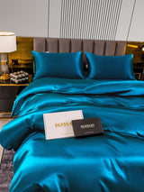 [Blågrønn] SilkSilky-NO 22Momme Bedding Set 002,