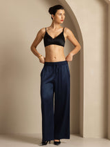 [Mørkeblå] SilkSilky-NO 19Momme Womens Pants 008