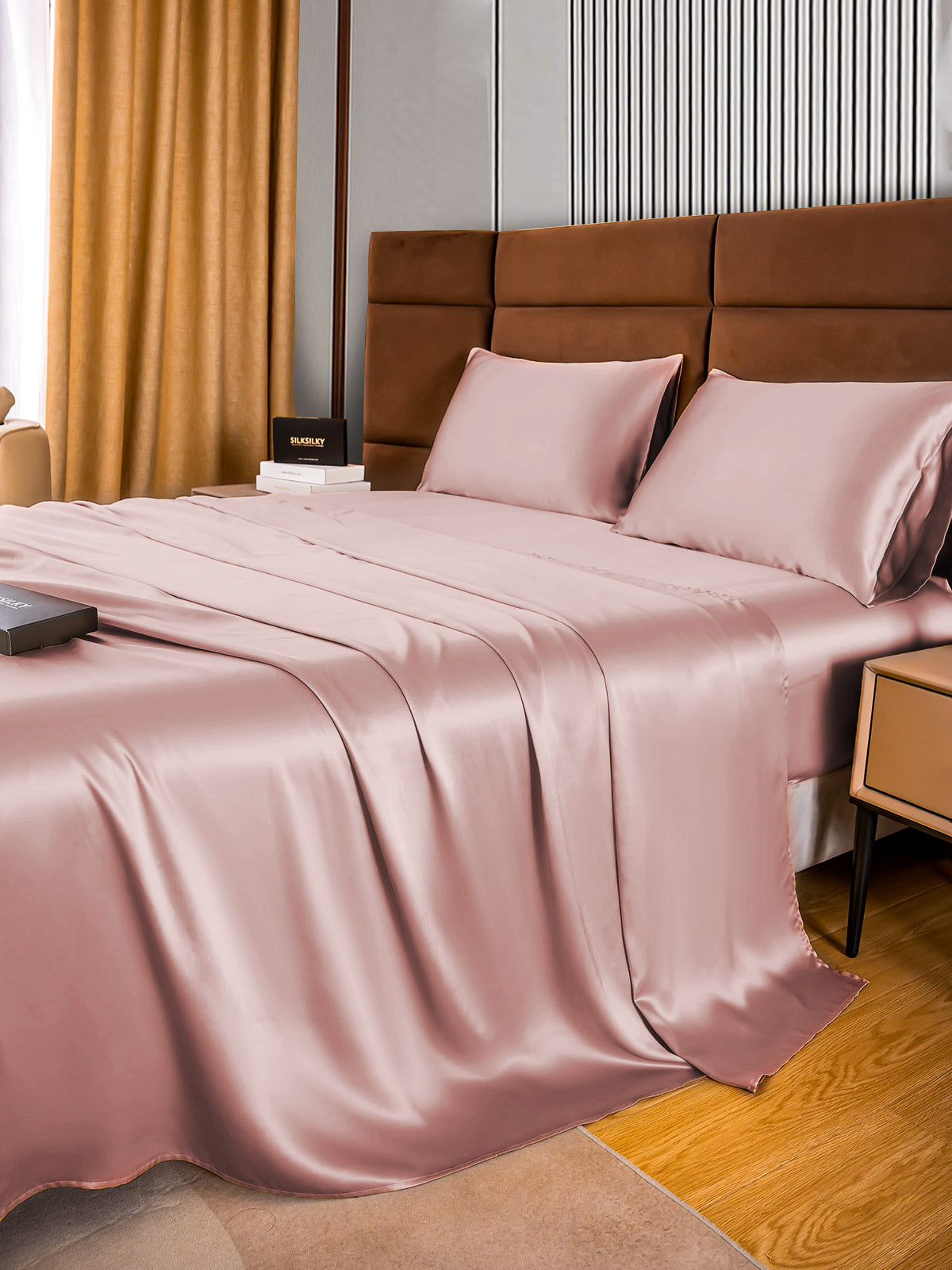 [Blek Mauve] SilkSilky-NO 22Momme Bedding Set 004
